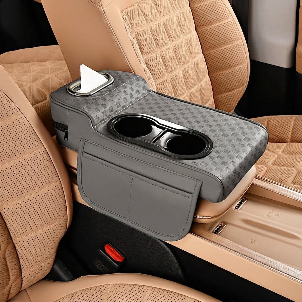 2025 New Central Car Armrest Box Height Pad Cover Protective Cover Double Cup Holder Premium Leather Car Accessories