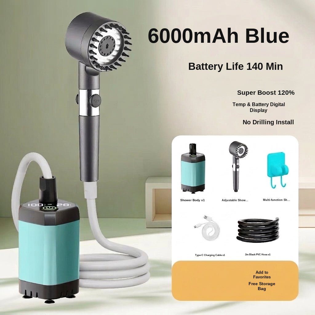 Portable Electric Shower Pump with Battery