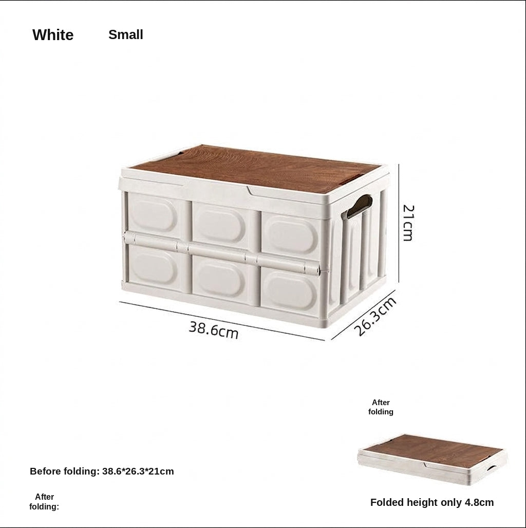 Outdoor camping folding box, storage box, wooden lid, car trunk, picnic storage box, organizer box, clothing storage box