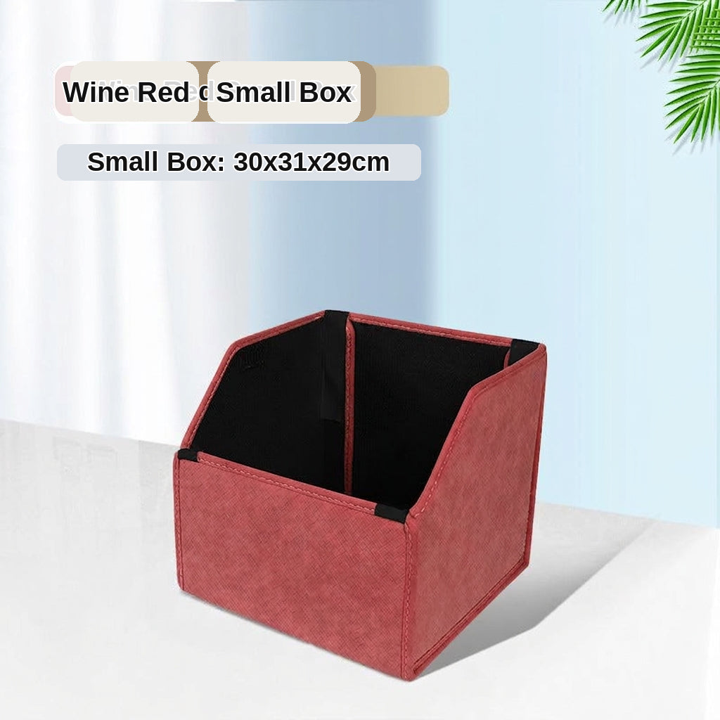 New woven pattern car trunk storage box, foldable car storage box, leather organizer box, factory wholesale