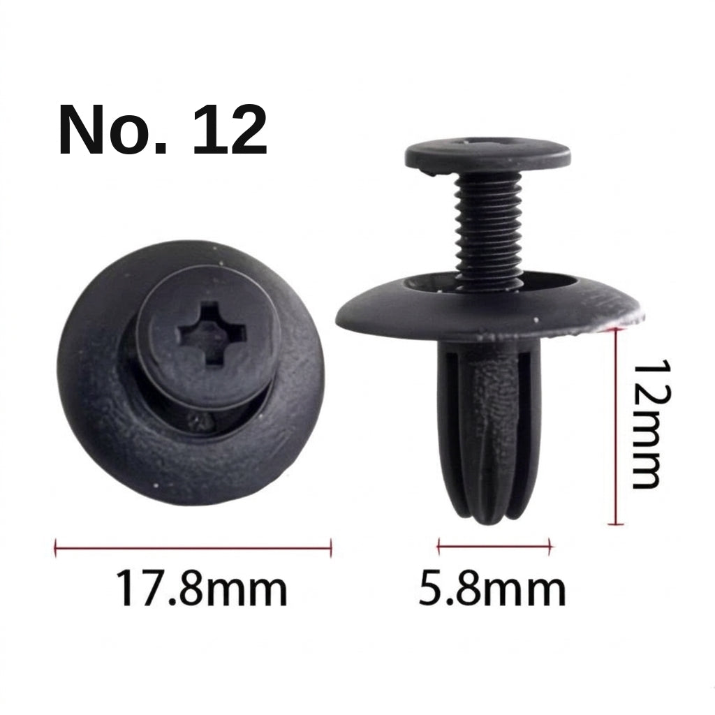 Universal automotive fender liner, trunk plastic clips, mudguard clips, expansion screws, hole-pierced studs, snaps