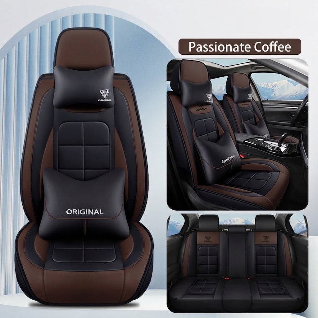 The five-seater car seat cushion is fully surrounded by the all-season universal leather seat cover, which is wear-resistant, dirt-resistant and breathable