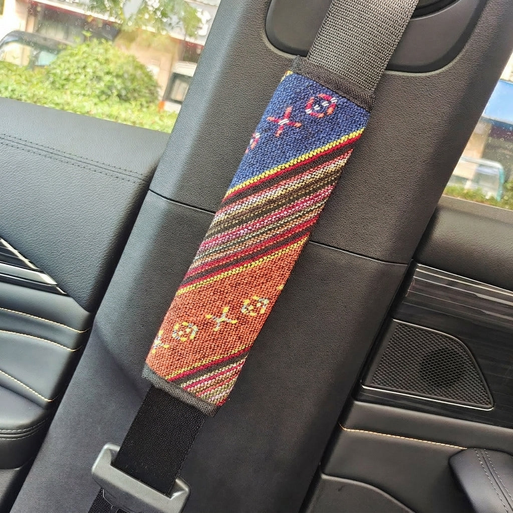 Steering wheel cover New national style old coarse cloth linen car steering wheel cover Personality trend car handle cover
