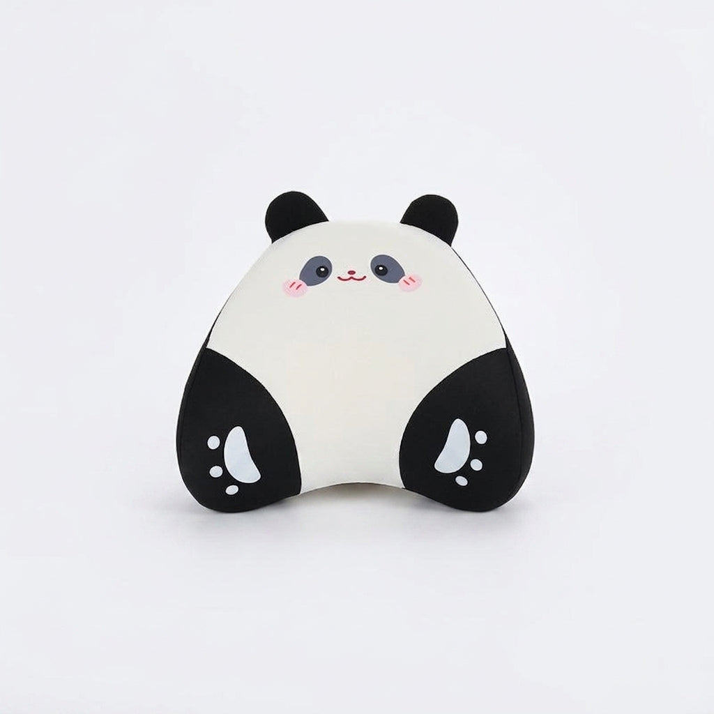 Cartoon memory foam car headrest, all-season plush car, soft seat lumbar pad, creative car lumbar support
