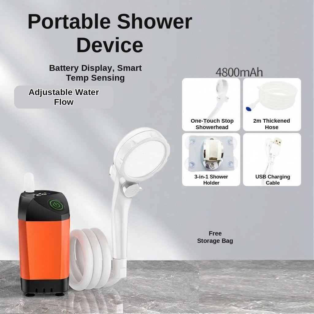 Portable Shower - Rechargeable Battery Powered