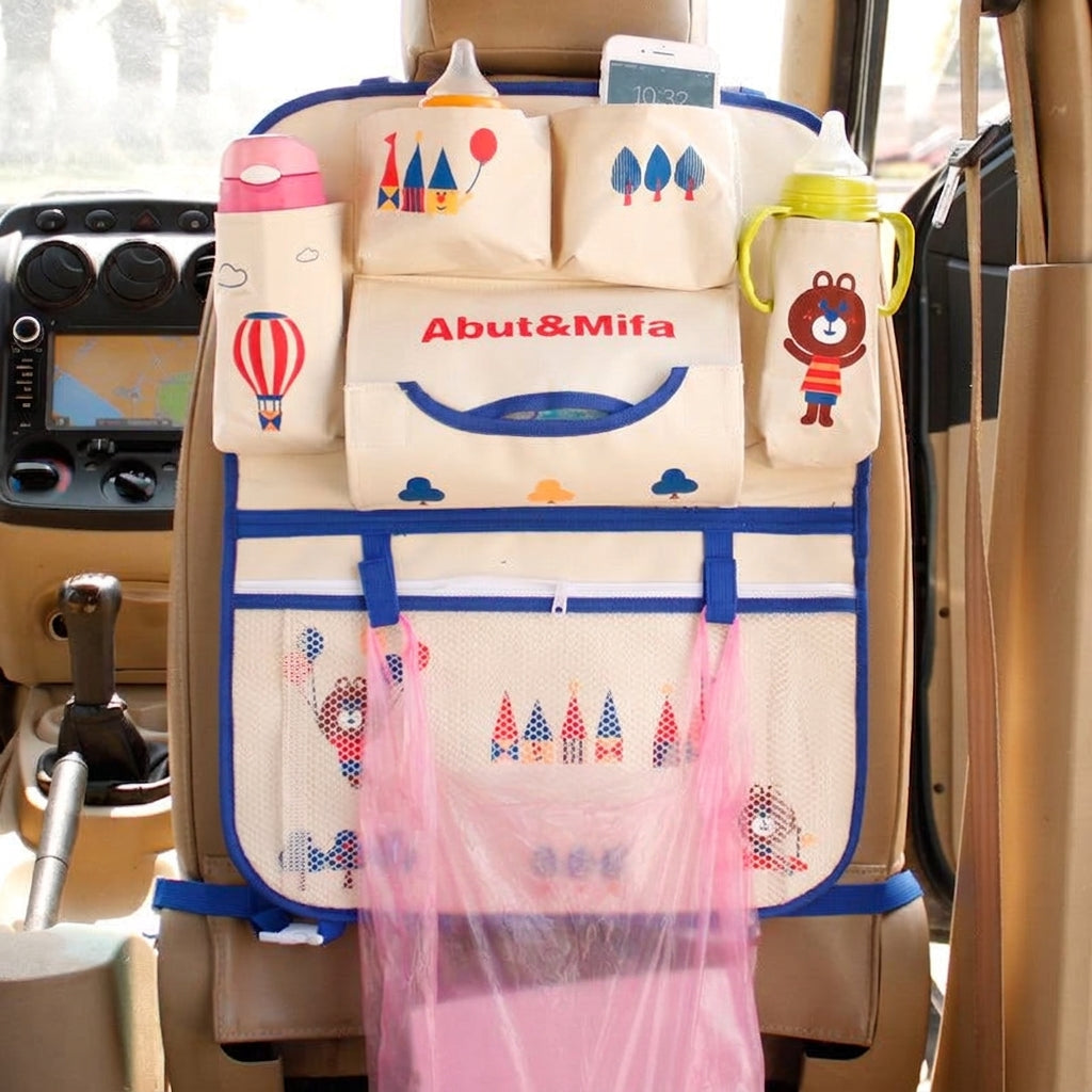 New car seat back bag, Japanese cartoon cute multifunctional storage bag, baby supplies, car storage hanging bag