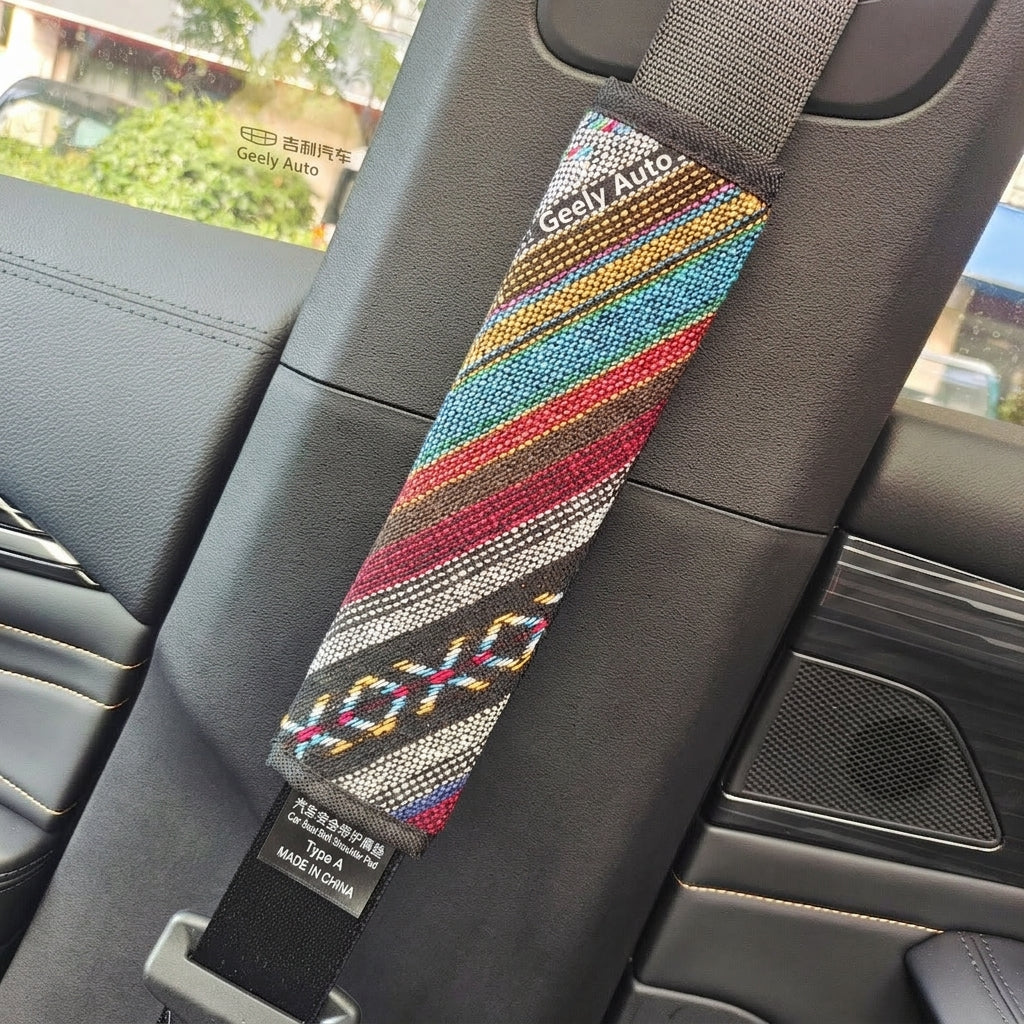 Steering wheel cover New national style old coarse cloth linen car steering wheel cover Personality trend car handle cover