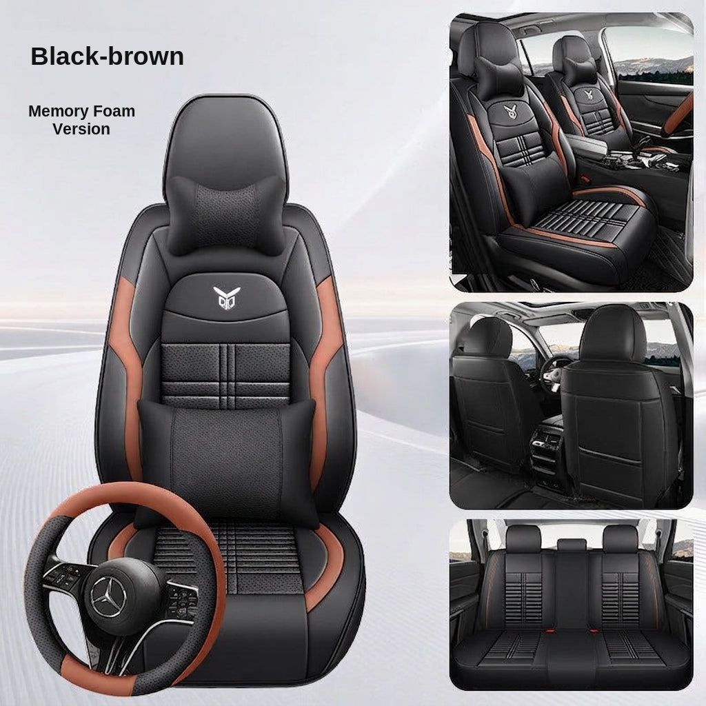 Cross-border car seat cushions with a light luxury, premium feel, all-around car seat cushions, all-season universal, simple, breathable, stain-resistant, and stain-resistant