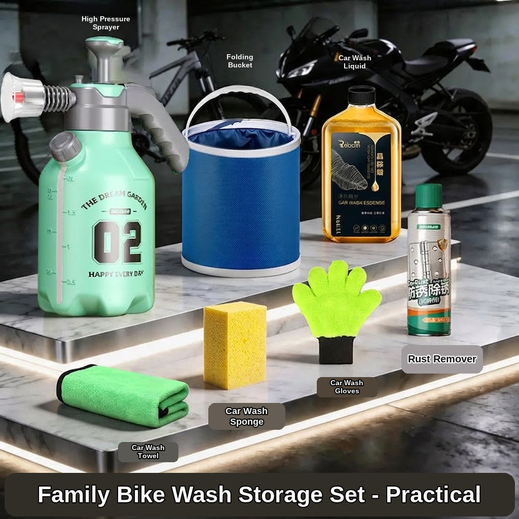 Green Forest Car Wash Tool Complete Set, Household Mop, Car Cleaning Tool, Self-Service Car Brushing Supplies Without Damage