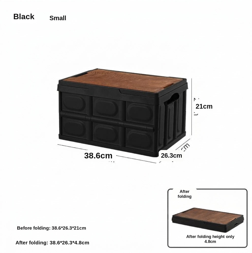 Outdoor camping folding box, storage box, wooden lid, car trunk, picnic storage box, organizer box, clothing storage box