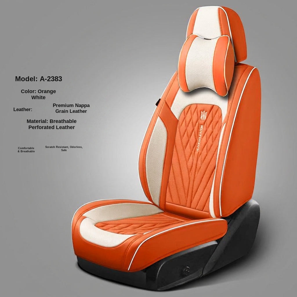 Car seat cushion Nappa leather breathable all-season universal seat cover, full-coverage high-end seat cushion car seat protective cover
