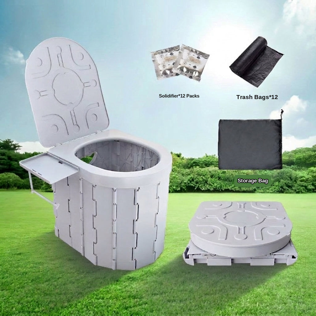 Portable Folding Toilet with Lid for Car Travel