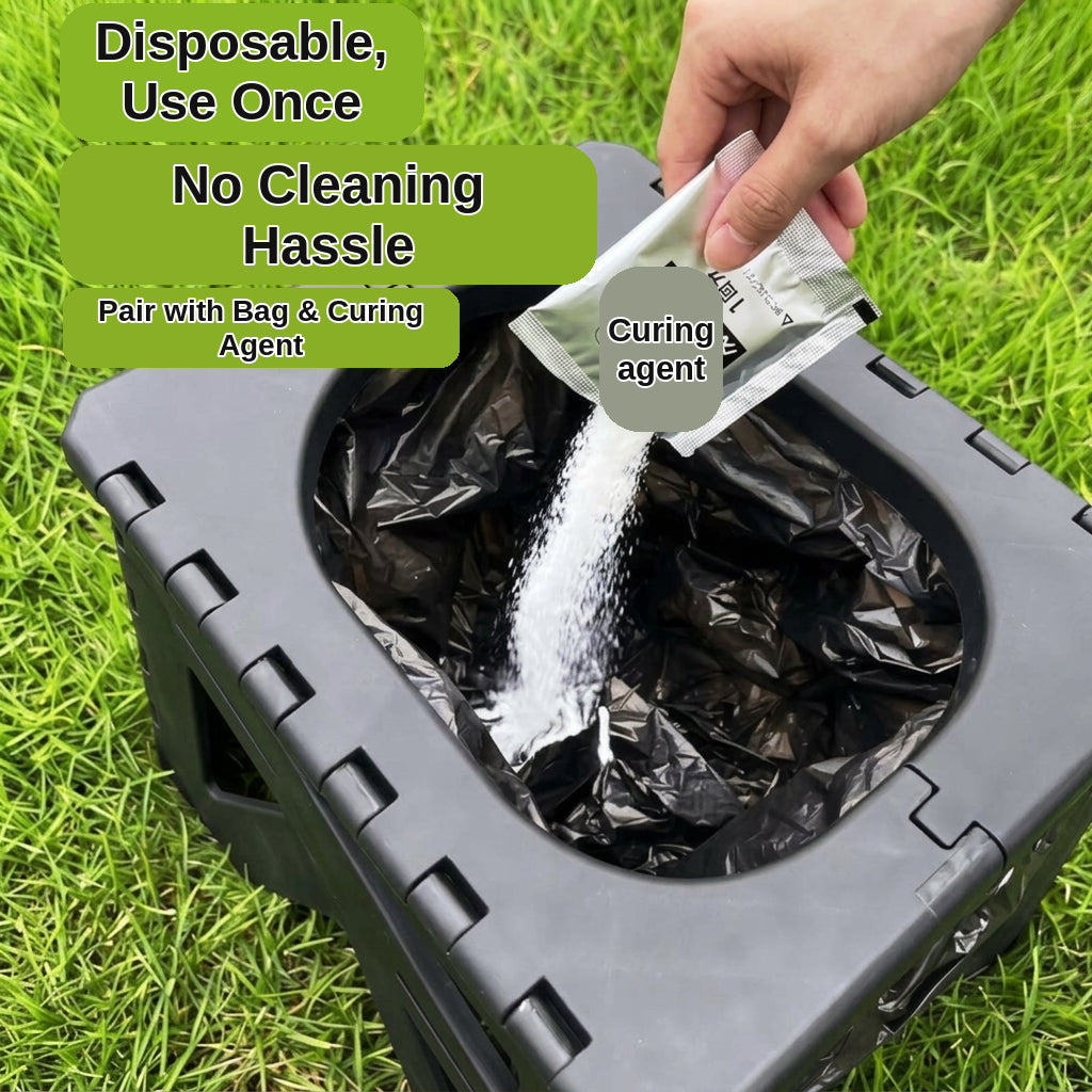 Outdoor camping folding toilet, car-mounted portable odor-resistant adult mobile travel toilet stool