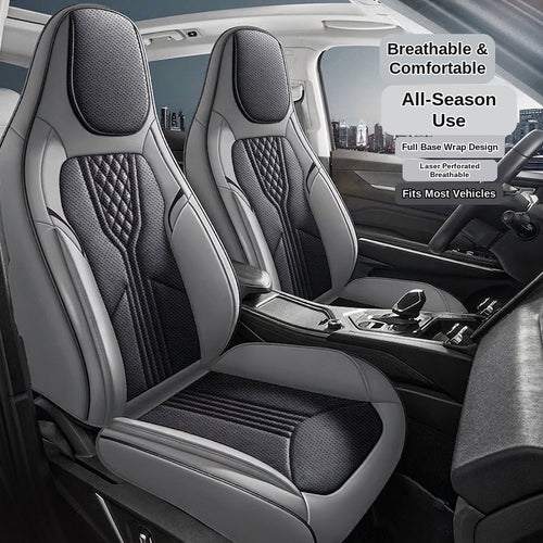 3D Nappa leather car full-coverage integrated headrest cover, all-season universal sports seat cover, leather seat cushion manufacturer wholesale