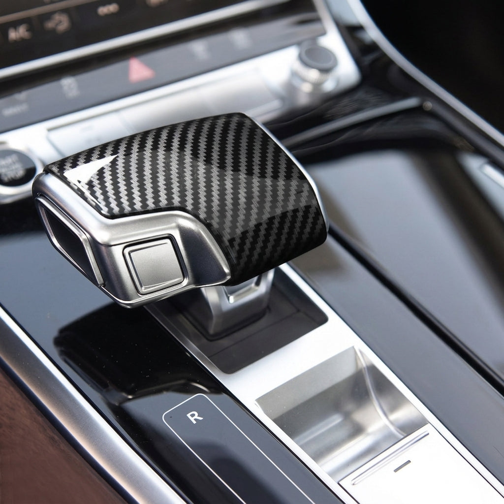 Suitable for Audi A6L A4L Q5LA3Q7Q2L gear shift cover, carbon fiber texture gear lever cover, and automotive interior modification