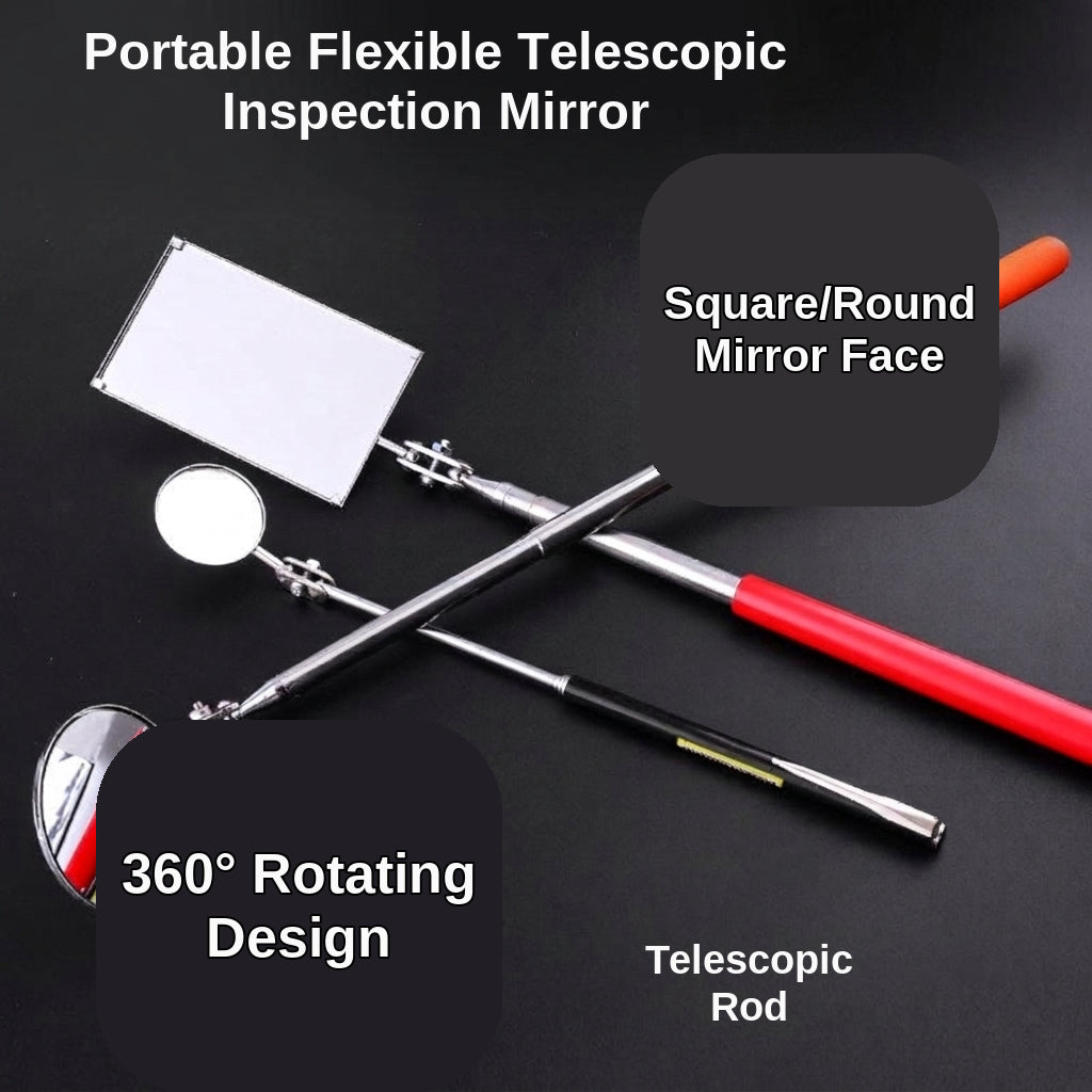 Universal telescopic folding inspection mirror, car bottom inspection mirror, chassis mirror, pipe endoscope, and automotive chassis mirror
