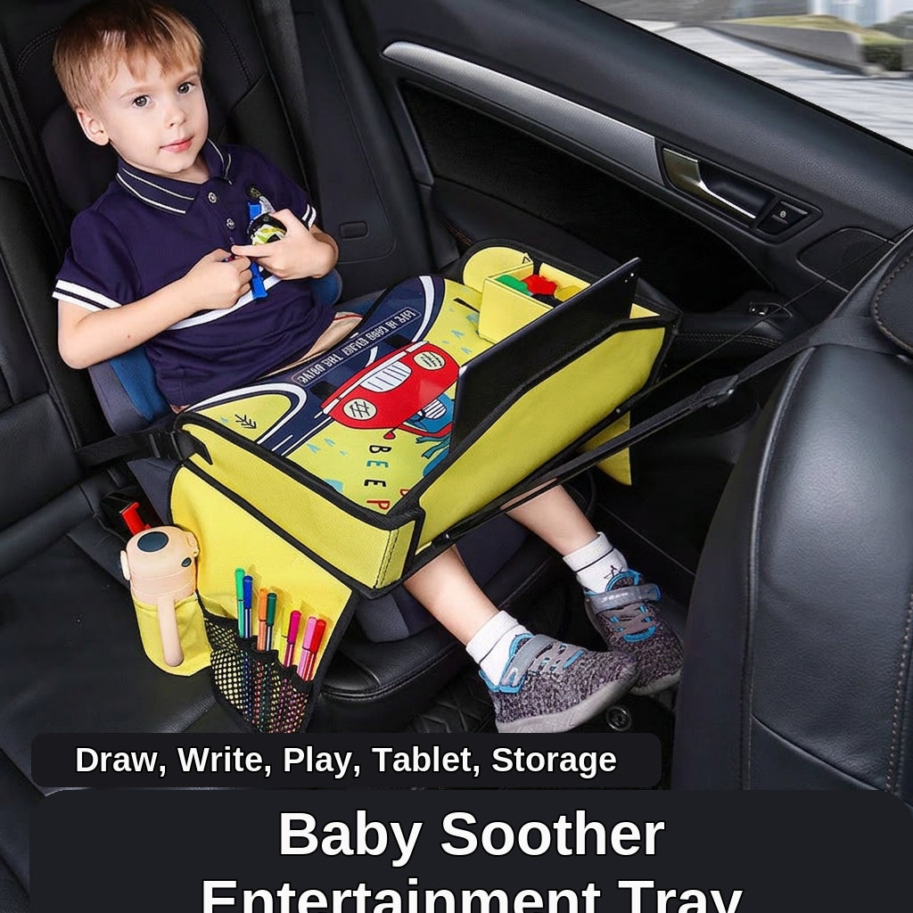 Cross-border car mini table, children's travel tray, car rear seat soothing tool, safety seat folding table