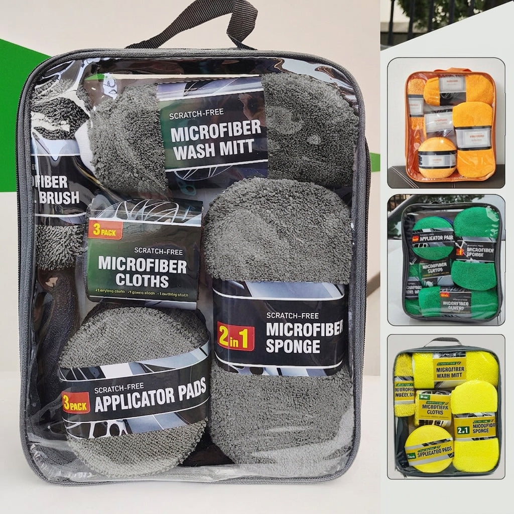 Car Wash 9 Piece Set Car Towel Home Car Beauty Cleaning Gloves Towel Wipes Waxing Sponge Wheel Brush