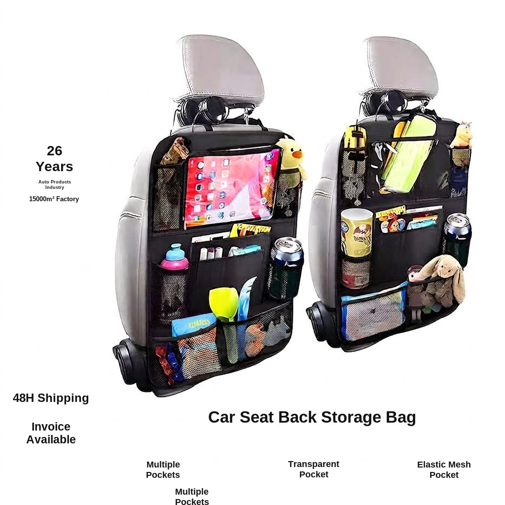 Cross-border best-selling car storage bags, multifunctional car seat back storage bags, waterproof foldable car storage bags