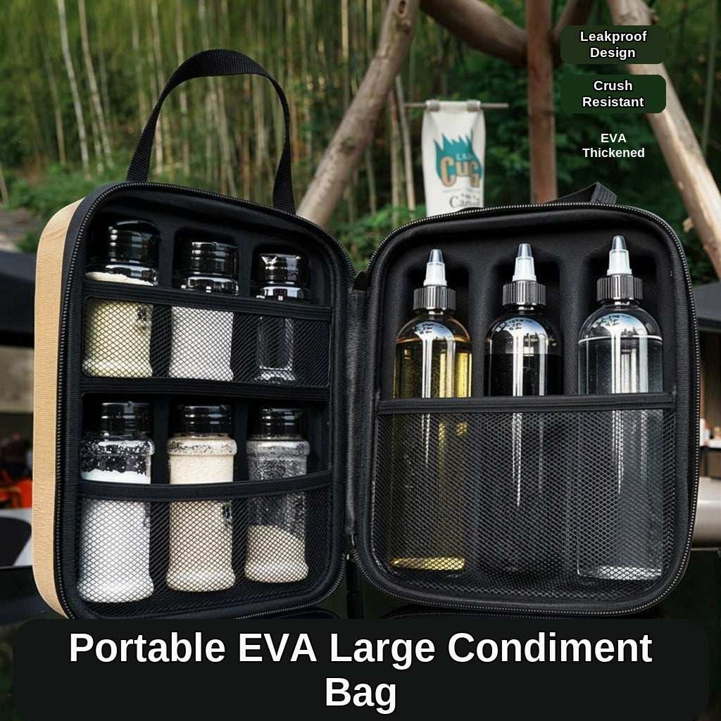 Camping and Outdoor Cooking Seasoning Bottle Set, Outdoor Portable Storage PET Spice Bottle, Repackaging Bottle, Oil Bottle Organizer Bag