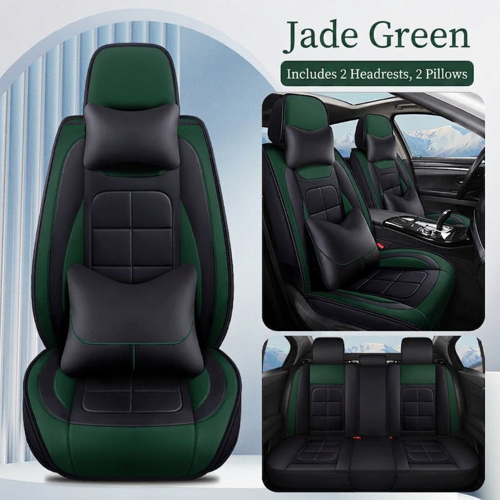 The five-seater car seat cushion is fully surrounded by the all-season universal leather seat cover, which is wear-resistant, dirt-resistant and breathable