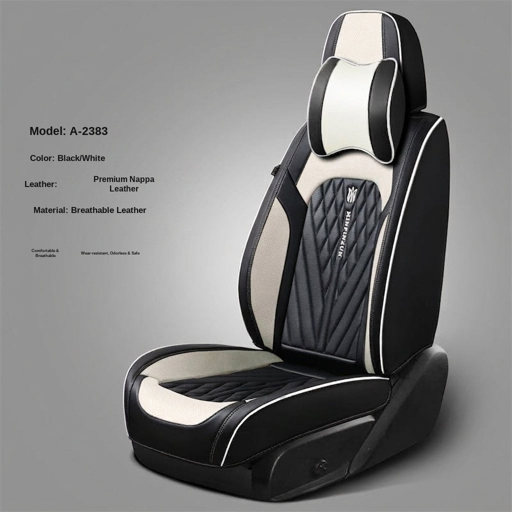 Car seat cushion Nappa leather breathable all-season universal seat cover, full-coverage high-end seat cushion car seat protective cover