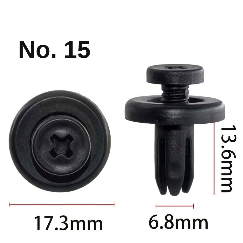 Universal automotive fender liner, trunk plastic clips, mudguard clips, expansion screws, hole-pierced studs, snaps