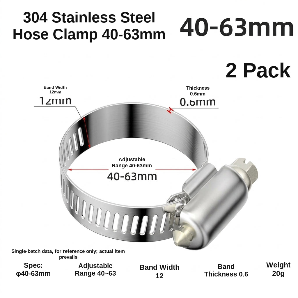 Stainless steel handle, hose hoop, hand screwing, clamping, holding hoop, pipe hoop, water pipe tightening hoop, gas pipe fixing, clamping buckle