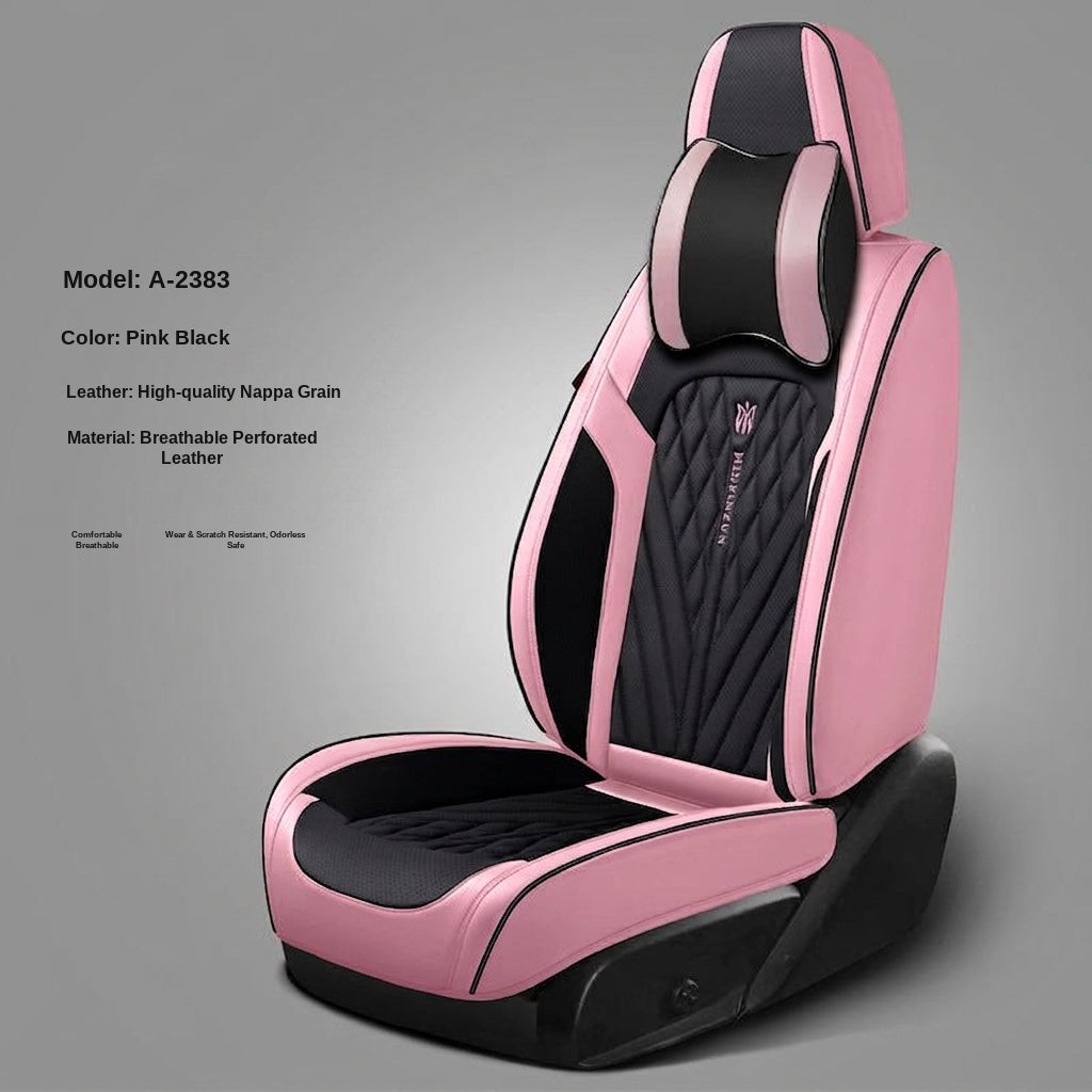 Car seat cushion Nappa leather breathable all-season universal seat cover, full-coverage high-end seat cushion car seat protective cover