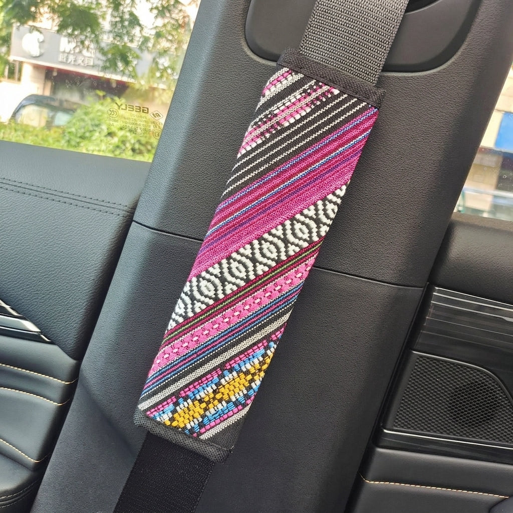 Steering wheel cover New national style old coarse cloth linen car steering wheel cover Personality trend car handle cover