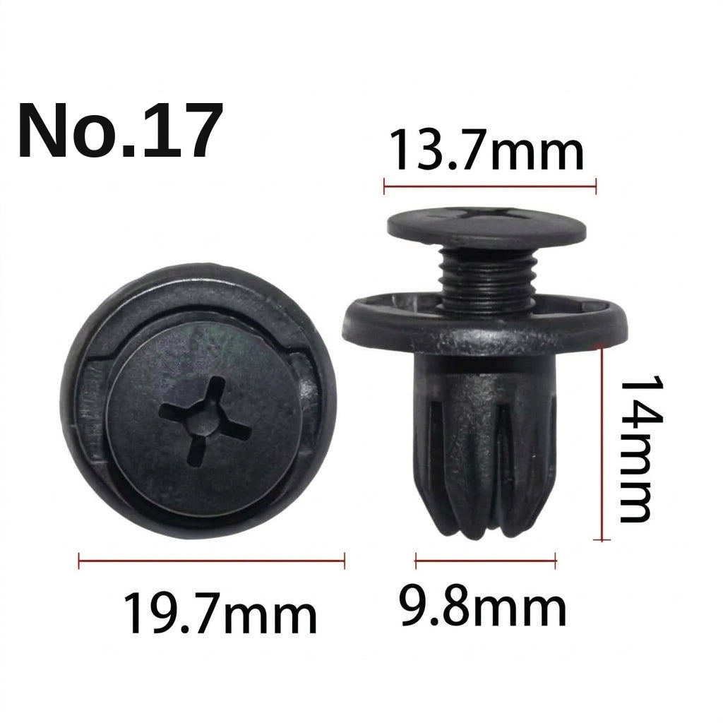 Universal automotive fender liner, trunk plastic clips, mudguard clips, expansion screws, hole-pierced studs, snaps