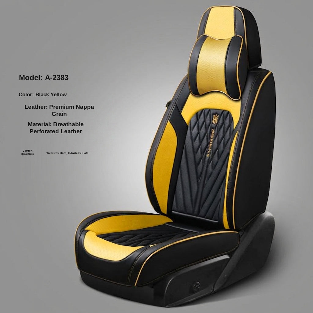 Car seat cushion Nappa leather breathable all-season universal seat cover, full-coverage high-end seat cushion car seat protective cover