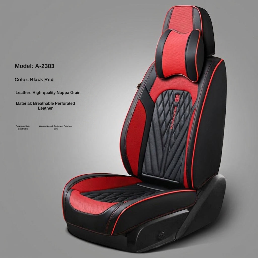 Car seat cushion Nappa leather breathable all-season universal seat cover, full-coverage high-end seat cushion car seat protective cover