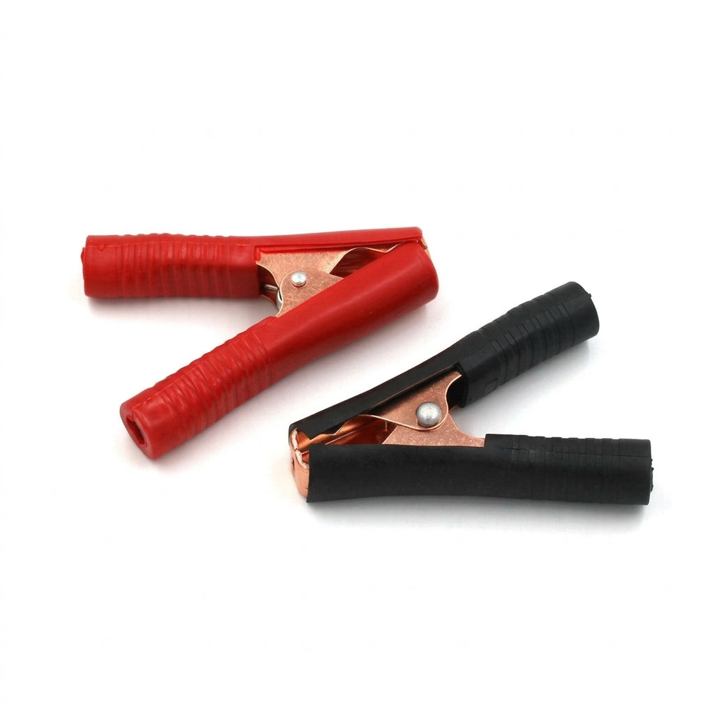 Red and black large and medium 50A charging crocodile clip with protective sleeve, 100A high current car crocodile clip power supply, copper plating