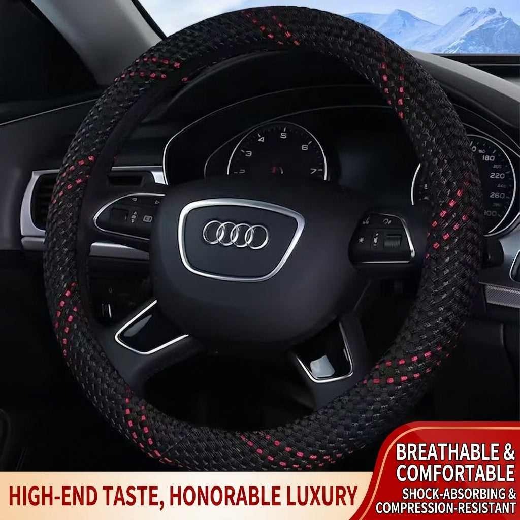 All-season universal wear-resistant car steering wheel covers, woven sweat-absorbing car handlebar covers, direct supply from wholesale manufacturers