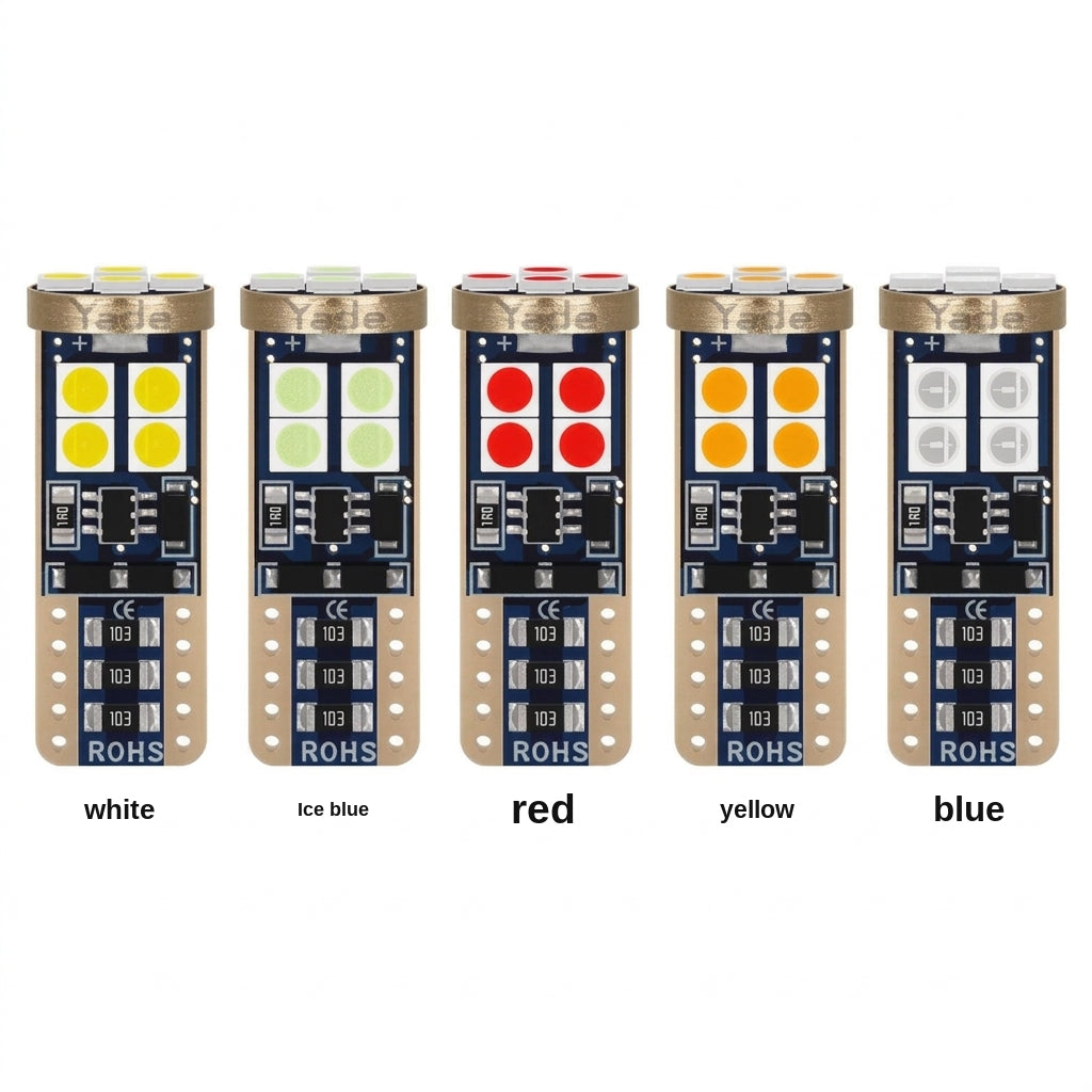 Yade Wide-Width Indicator Light T10 3030 12SMD Car Light LED High Brightness Wide Voltage Decoding Reading Light License Plate Light
