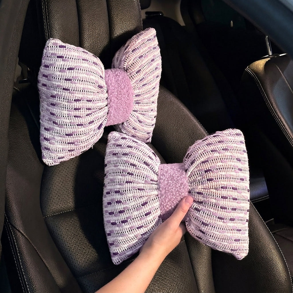 Car headrest neck support pillow for car cushions, car seat lumbar cushion set, for the driver's seat and for women's lumbar support