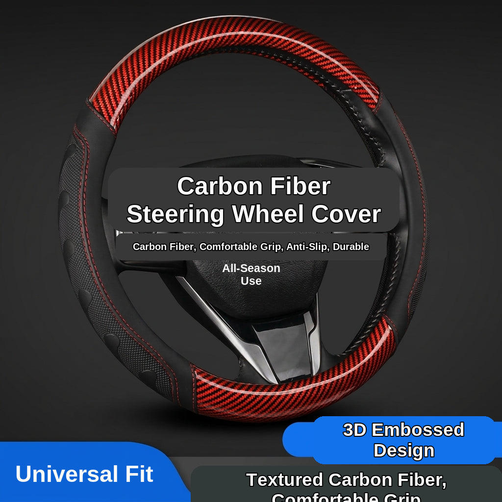 [Carbon Fiber] Car Steering Wheel Handle Sleeve, All-Season Universal, Non-slip, Wear-Resistant, Breathable New Model Dropshipping