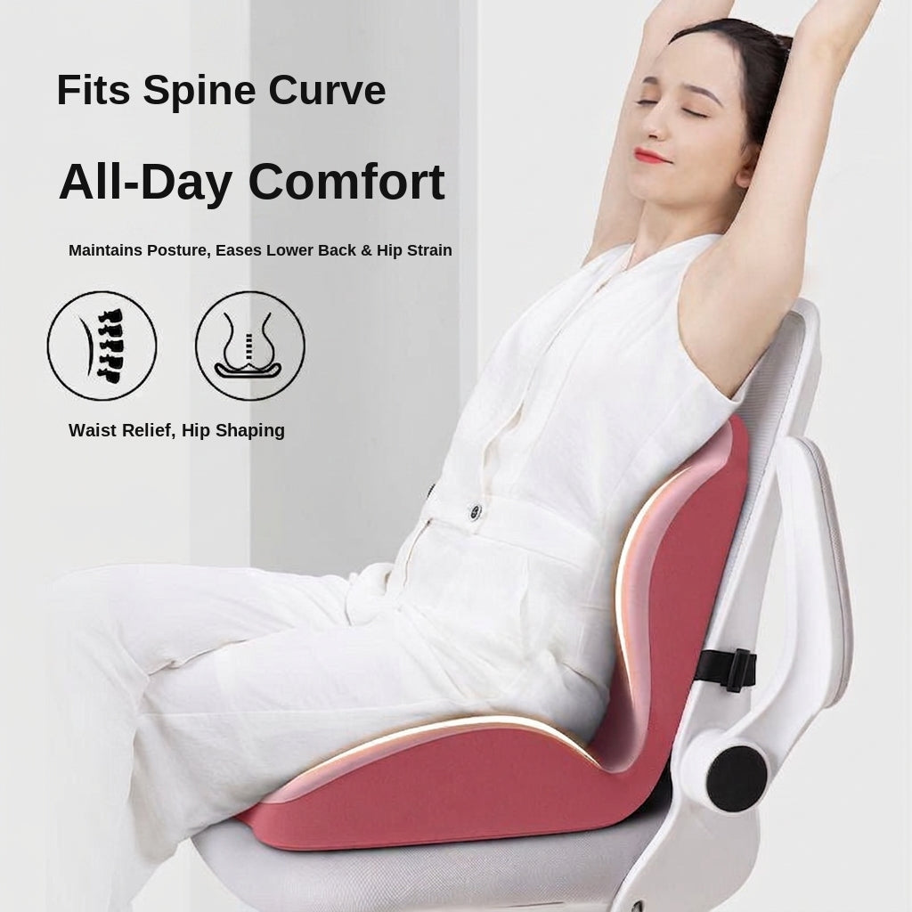 Memory foam lumbar support cushion, office prolonged sitting pressure-relief hip cushion, student chair support lumbar cushion, integrated cushion