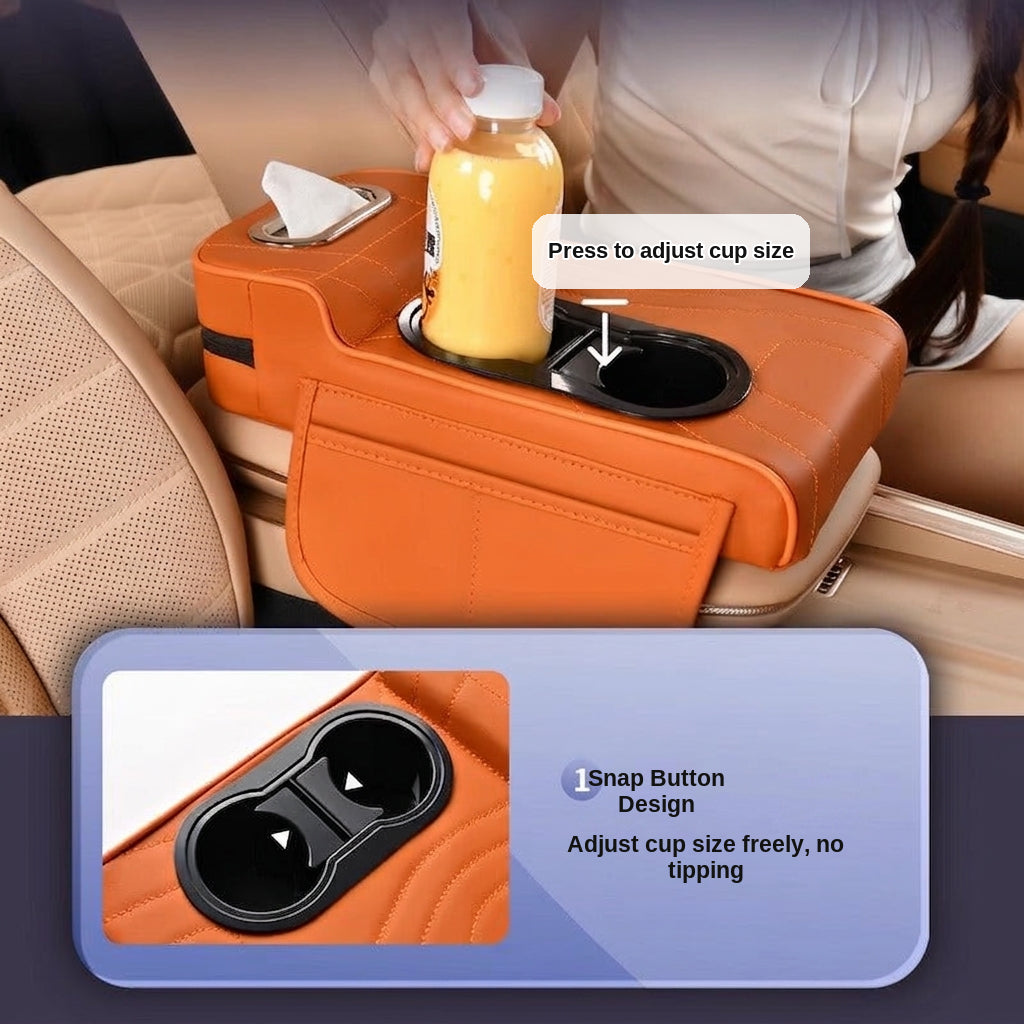 2025 New Central Car Armrest Box Height Pad Cover Protective Cover Double Cup Holder Premium Leather Car Accessories