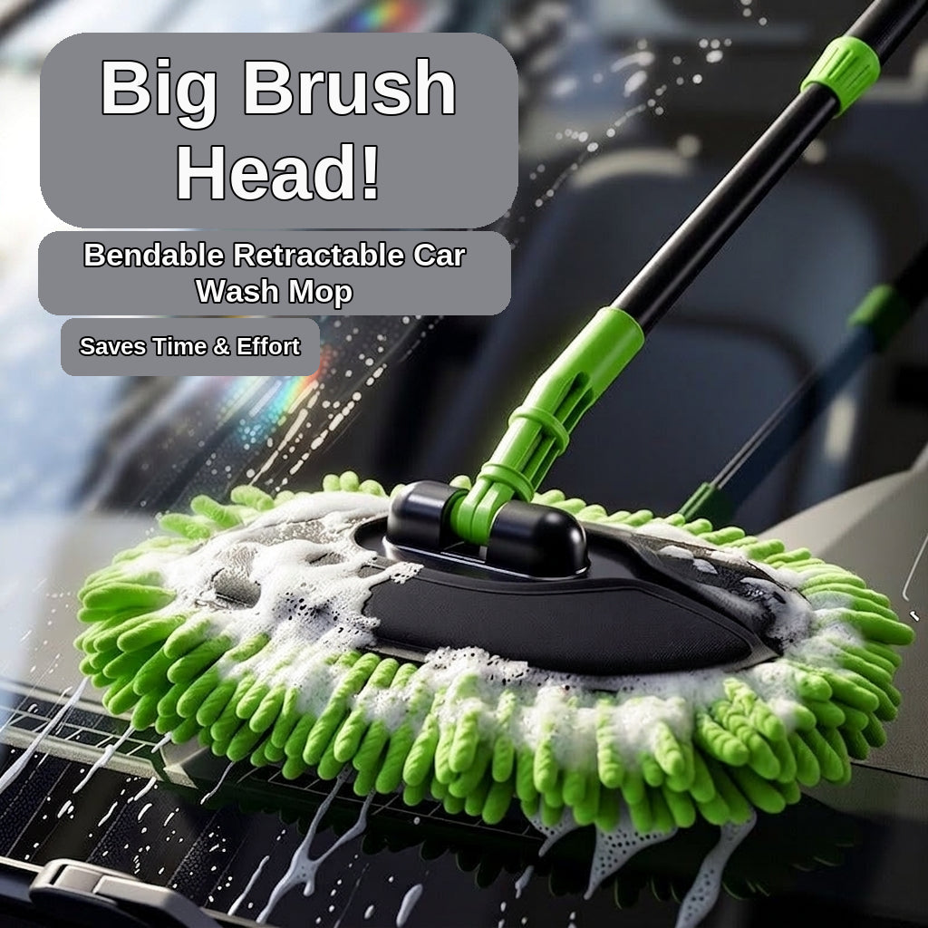 Car wash mop, car wash brush, car brush bristles, retractable long rod, retractable car wash brush cleaning tool