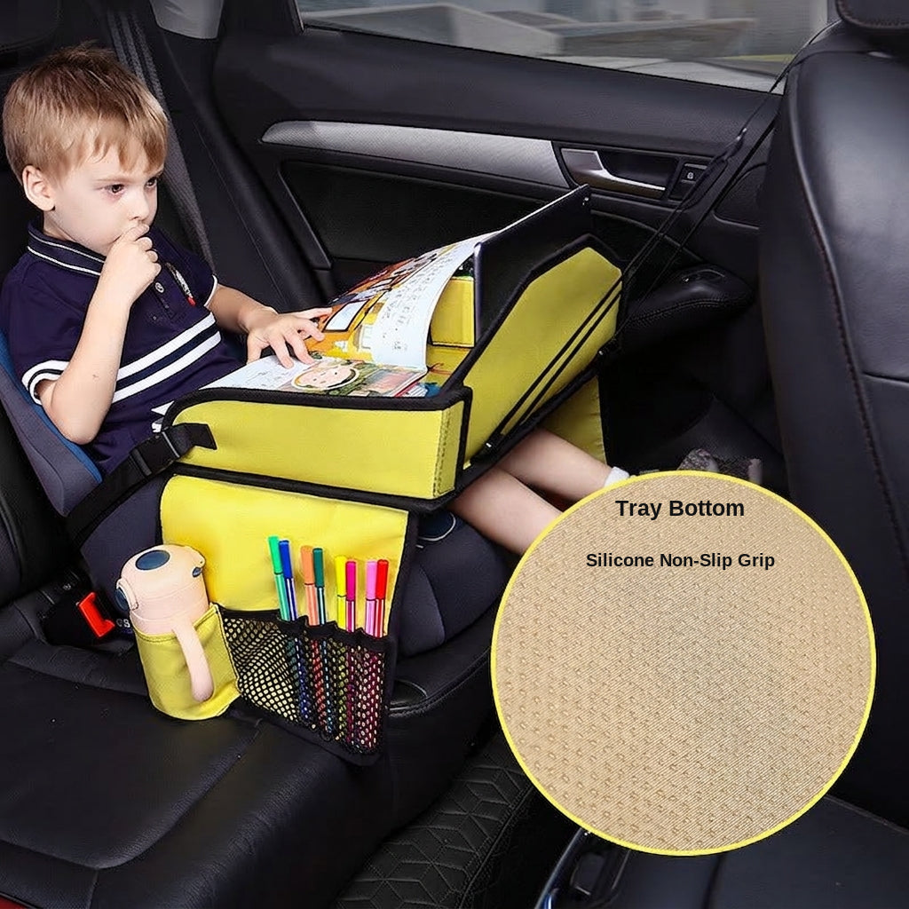 Cross-border car mini table, children's travel tray, car rear seat soothing tool, safety seat folding table