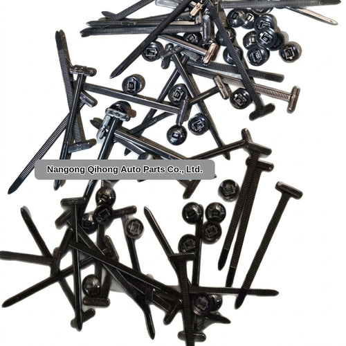 New automotive nylon high-strength anti-aging plastic fastener, black wire tightener, piercing stud, tie, belt buckle