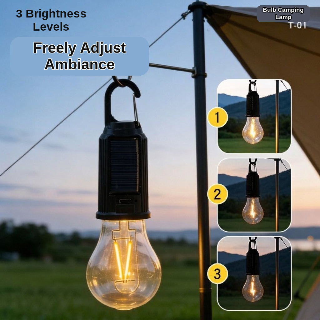 Solar Camping Light with Hook - Rechargeable