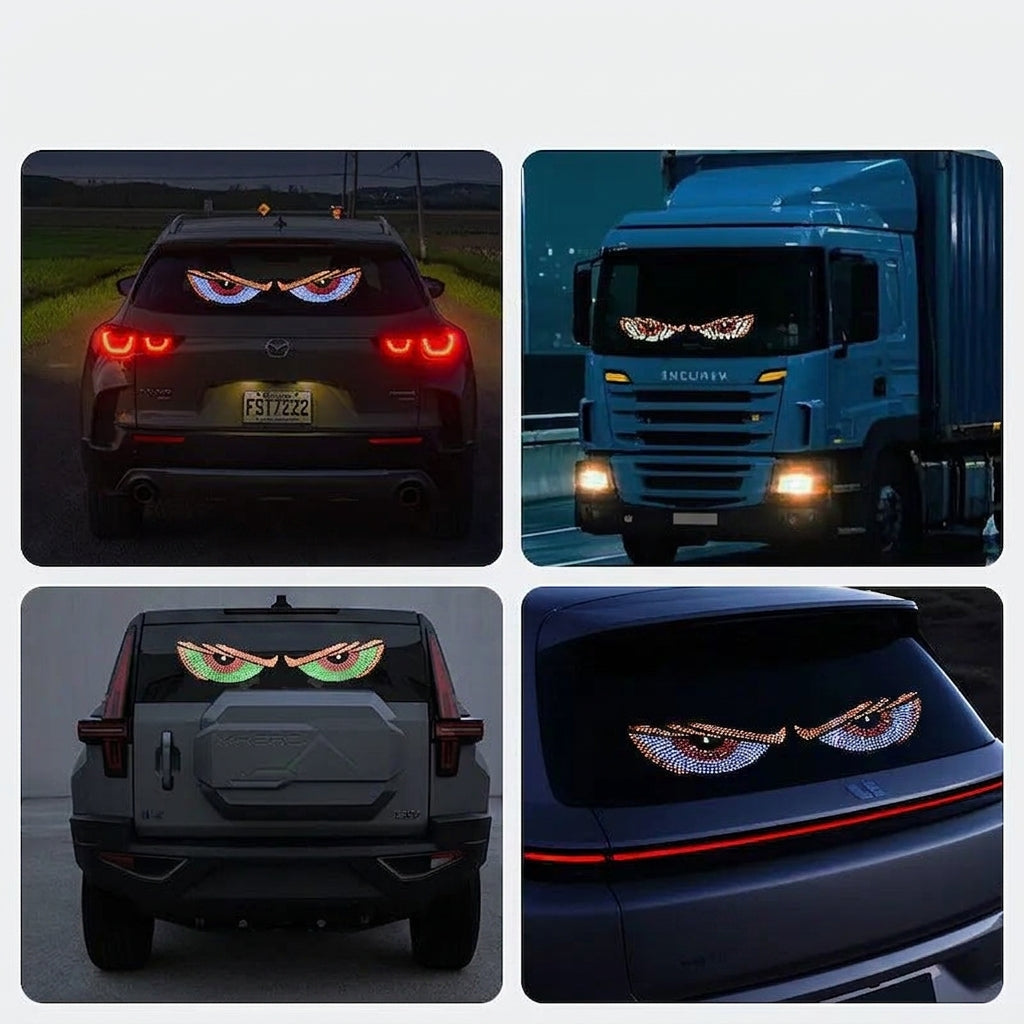 Best-selling automotive devil's eye LED lights, dynamic USB expression lights, LED display front and rear windshield car stickers