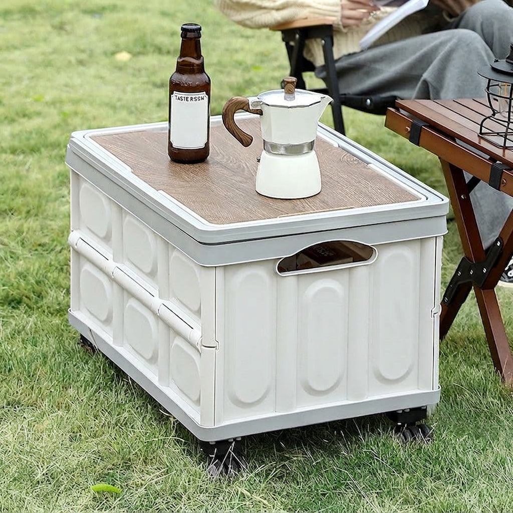 Outdoor foldable storage box, car trunk storage box, multifunctional camping picnic hand-carry basket, picnic storage box