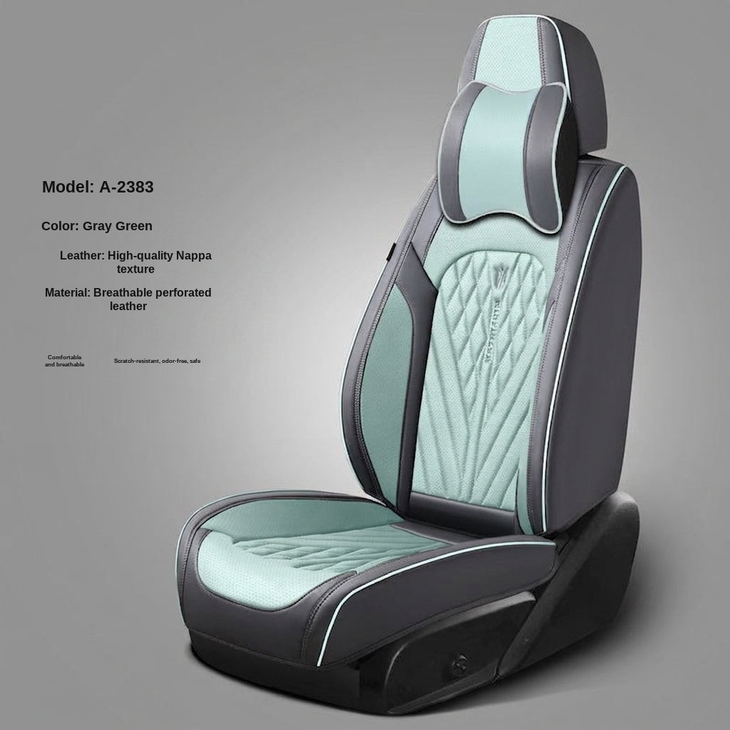 Car seat cushion Nappa leather breathable all-season universal seat cover, full-coverage high-end seat cushion car seat protective cover