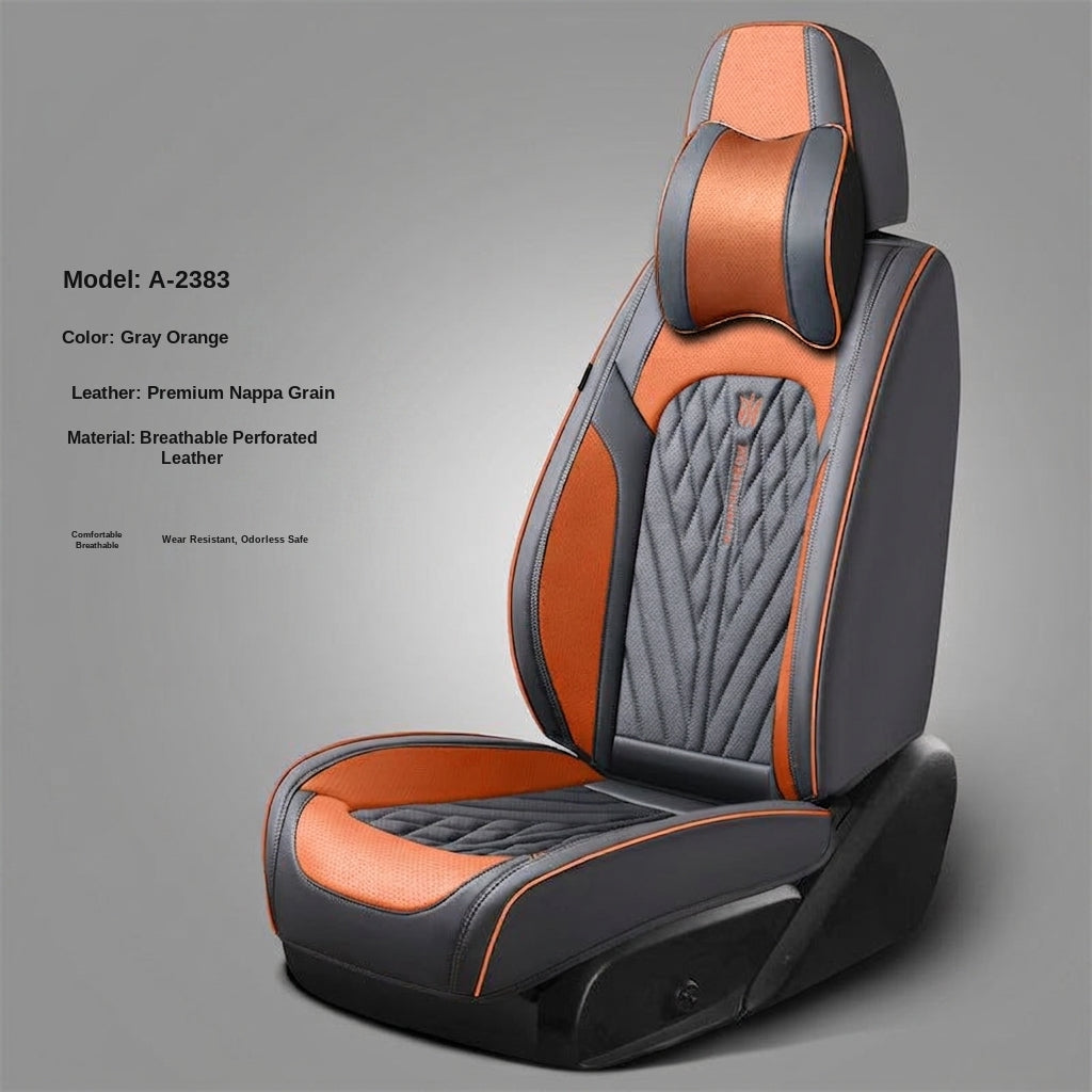 Car seat cushion Nappa leather breathable all-season universal seat cover, full-coverage high-end seat cushion car seat protective cover