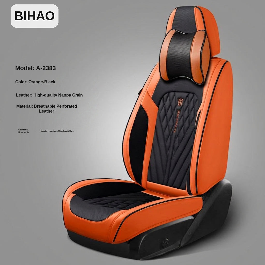 Car seat cushion Nappa leather breathable all-season universal seat cover, full-coverage high-end seat cushion car seat protective cover