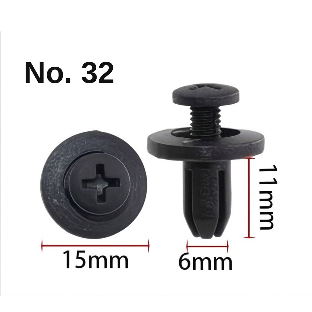 Universal automotive fender liner, trunk plastic clips, mudguard clips, expansion screws, hole-pierced studs, snaps